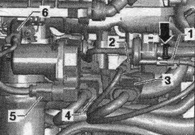 2. Разхлабете от сензора за детонация 1 «G61» и го освободете; 3. От клапана на всмукателния…