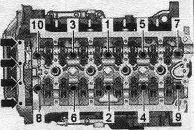 1. Предварително затегнете до 40 Nm; 2/3. Затегнете на 90° с обикновен гаечен ключ; 4. Затегнете…
