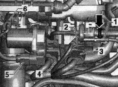 2. Разхлабете от сензора за детонация 1 «G61» и го освободете; 3. От клапана на всмукателния…