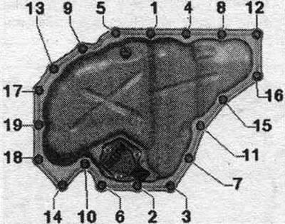 1. Затягнути болти моментом 8 Нм; 2. Докрутити болти на 45°.