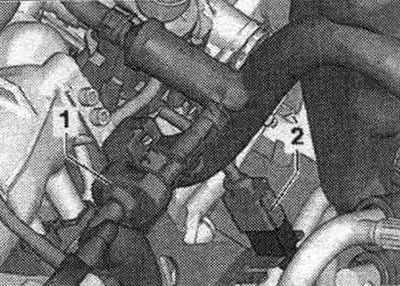 1. Електрически, магнитен клапан 1 на абсорбера с активен въглен «N80»; 2. Ламбда сонда след…