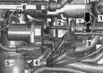 1. Електрически, магнитен клапан 1 на абсорбера с активен въглен «N80»; 2. Сензор за детонация 1…