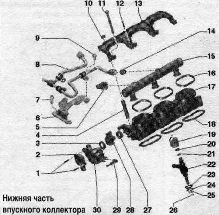1. Skrutky: 2,5 Nm. 2. Potenciometer klapky sacieho potrubia; vľavo je potenciometer klapky sacieho…