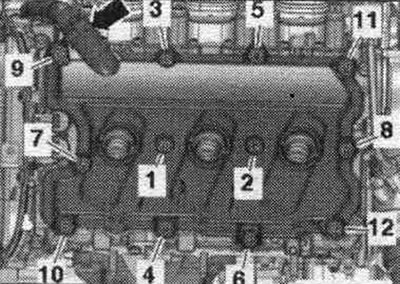 Затягнути болти в послід. «1...12» моментом 9 Нм.