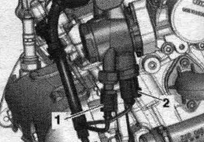 1. Датчик тиску палива контуру зниженого тиску «G410». 2. Клапан дозування палива «N290».