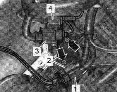 1. Лямбда-зонд 2 після каталізатора «G131». 2. Лямбда-зонд 2 «G108». 3. Форсунки ряду циліндрів 2…