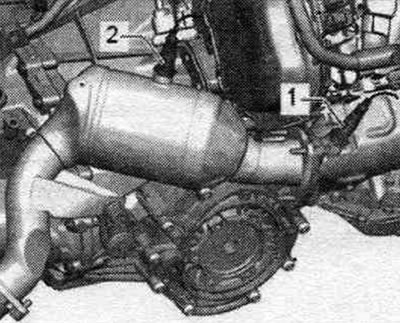 1. Лямбда-зонд «G39». 2. Лямбда-зонд після каталізатора «G130».