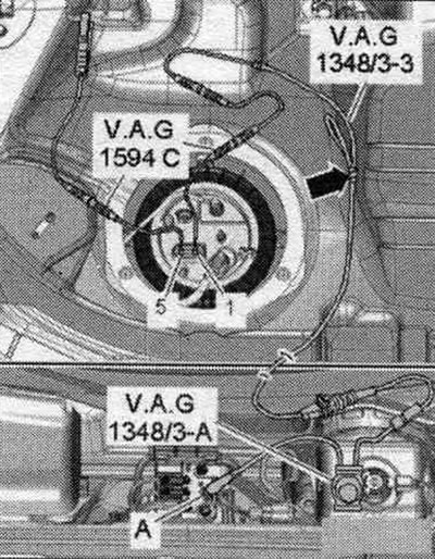 Падлучыць прыладу дыстанцыйнага кіравання для VAG 1348 «VAG 1348/3A» з адаптарным провадам «VAG…