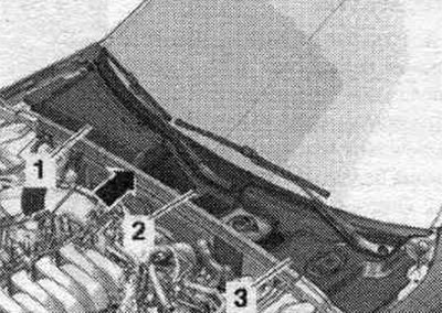 Зняць пракладку «стрэлка». Адлучыць і зняць пракладкі «1, 2, 3» вечкі водаадводнага кораба.
