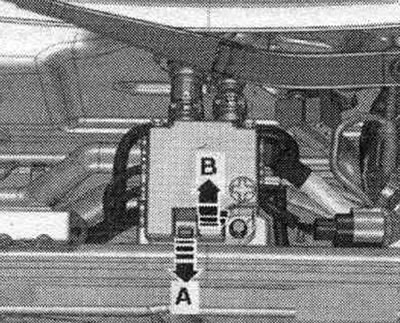 Разблакаваць фіксатар «стрэлка А» і адкрыць вечка «стрэлка Ў».