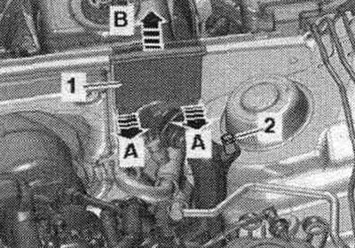 Разблакаваць фіксатары «стрэлкі А» і зняць накіроўвалую кабеля «1» па кірунку ўверх «стрэлка Ў».…