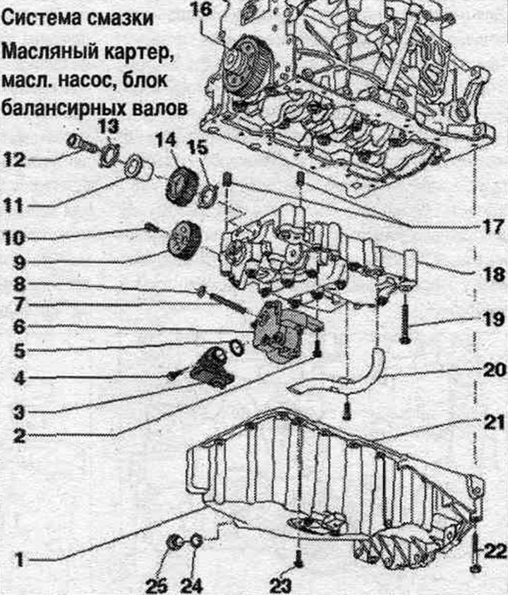 1. Масляный поддон.