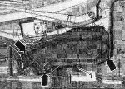 Вывинтить болты «стрелки» и снять крышку коммутационного блока.