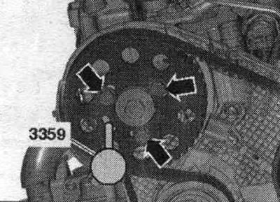 Risk of damage due to timing belt jumping. Turn the crankshaft only in the direction of engine…