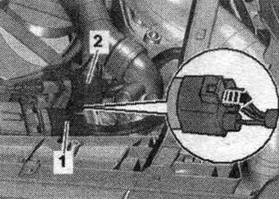 Изключете штекерные конектори «1» и «2» на вентилатора на радиатора, за това не обръщам внимание на…