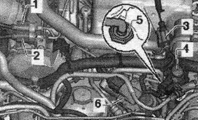 1. Електрически, конектор на температурния сензор в системата. eGR «G98». 2. Конектор на сензор за…