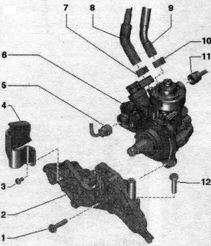 1. Болт; M6: 9 Нм, M8: 23 Нм.