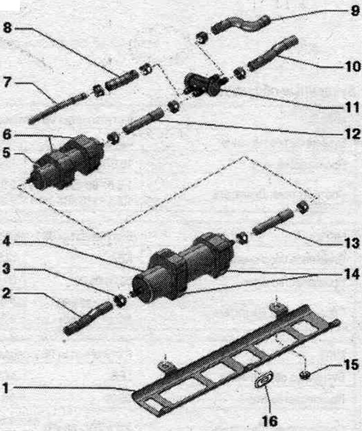 1. Кранштэйны: для топл. фільтра і доп. топл. помпы «V393».