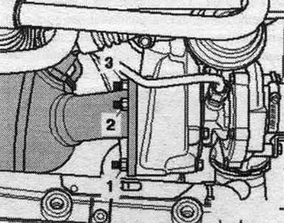 Cars with a diesel particulate filter: Remove the air filter housing. filter. Unscrew nuts «1, 2,…
