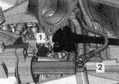 Unscrew bolt «2» and tie the clutch slave cylinder to the side of the motorcycle. compartment.…