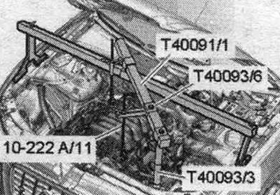Монтирайте останалите части на напречната греда «10-222 A», както е показано на фигурата. За да…