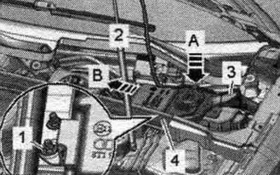 Выкруціць гайку «1». Выняць заліўную гарлавіну «3» з сілкавальнай трубкай з бачка стеклоомывателя і…