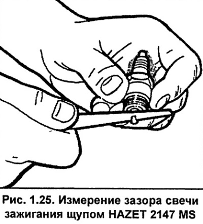 Праверка зазору ажыццяўляецца мацам, напрыклад, HAZET2147 MS (гл. мал. 1.25). У аўтамабілях AUDI А6…