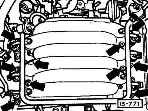 V6 2 7 g6ea двигатель расположение цилиндров Cylinder head (Audi A6 C4, 1994-1997 / Gasoline engines / 6 cylinder engines) Au