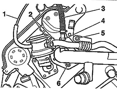 4.14. Отсоедините шланг 3 охлаждающей жидкости, затем отсоедините шланг 1 низкого давления от…