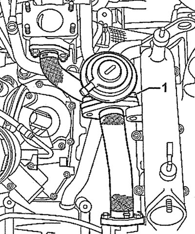 4.32. Odkręć śruby mocujące i wyjmij zawór mechaniczny 1 układu EGR. Samochody z silnikami AFB,…