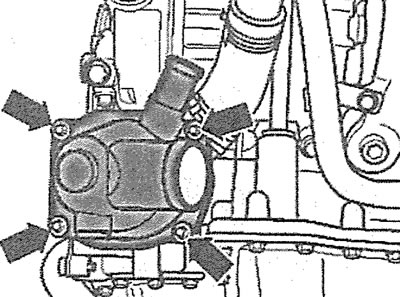 4.3. Выкруціце балты (гл. стрэлкі) і зніміце корпус тэрмастата