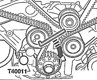 4.21. Павольна звярніце нацяжны ролік зубчастага рамяня тарцовым ключом на 8 мм направа (гл.…