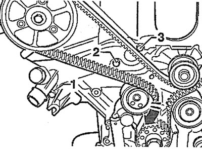 4.22. Падайце зубчасты рамень на накіроўвалым роліку крыху наперад (гл. стрэлку). Аўтамабілі з…