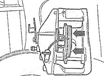 3.9. Secure the inner brake shoe to the wheel cylinder by inserting the retaining spring on the…