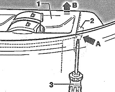 11.2. Press screwdriver 3 upwards until you feel a noticeable resistance