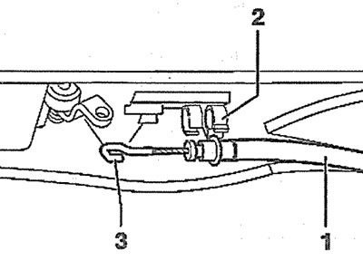 11.7. Release the lock drive rod 1 from the holder on the guide 2 and disconnect its hook 3 from…