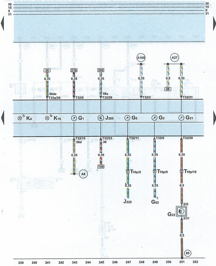 Diagram 4-18. Instrument cluster, fuel gauge, coolant temperature gauge, tachometer, speedometer