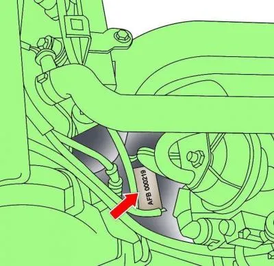 On V8–5V petrol engines, the engine number is stamped on the left side of the cylinder block (Fig.…