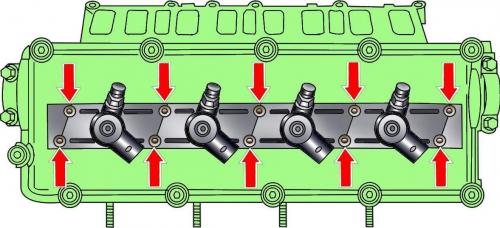 За болт крепления шкива коленчатого вала проворачивайте вал до тех пор, пока в отверстии…