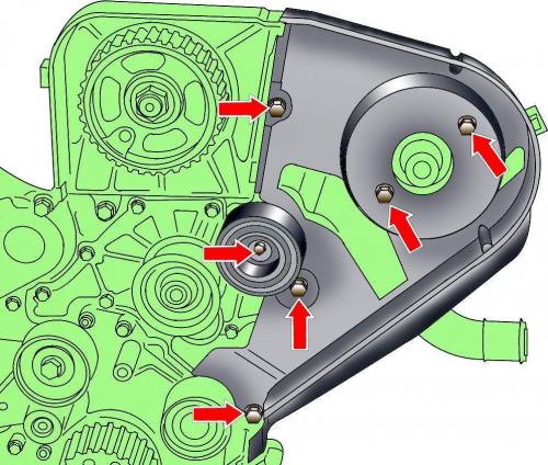 Отвинтите болты и снимите правую крышку головки блока цилиндров (см. рис. 3.4–46).