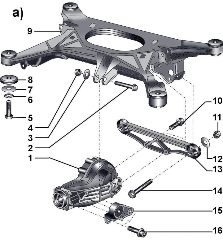 Рис. 12–17а. Элементы конструкции задней подвески: