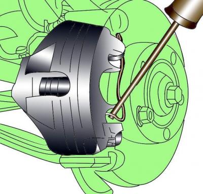 Снимите защитные колпачки с внутренних концов направляющих болтов.