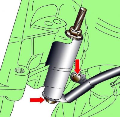 Odłączyć złącze elektryczne od zacisku «50» przekaźnika elektromagnesu rozrusznika (patrz 18–23).