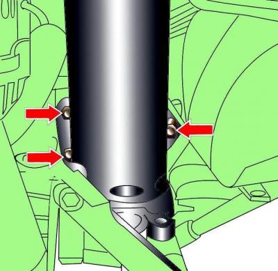 Odkręć dolne śruby (rysunek 18–28) mocujące silnik do dolnej ramy.