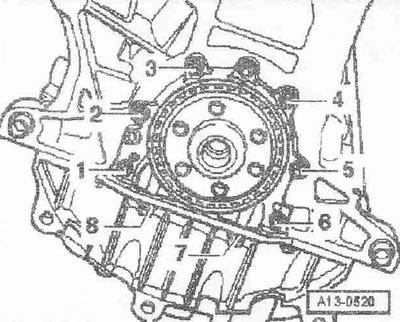 Осторожно удалить остатки герметика на блоке цилиндров и масляном поддоне. Очистить посадочные…