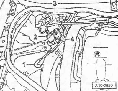 Отстранете въздушния маркуч «2», свързващ междинния охладител и всмукателния колектор Поз. «1» не…