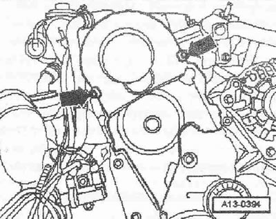Разхлабете амортисьора на усукващи вибрации, като използвате гаечен ключ на централния болт.