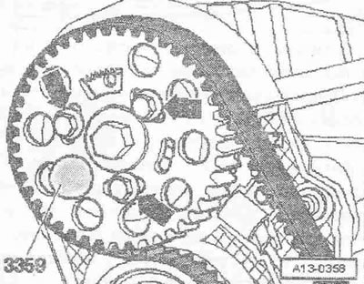 Поставете шестостенния ключ във вдлъбнатината, докато спре и завъртете опъващата ролка обратно на…
