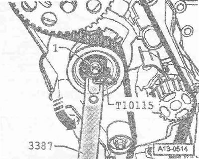 Завъртете цапфата «3387» по посока на часовниковата стрелка «стрелка», докато спре и затегнете…