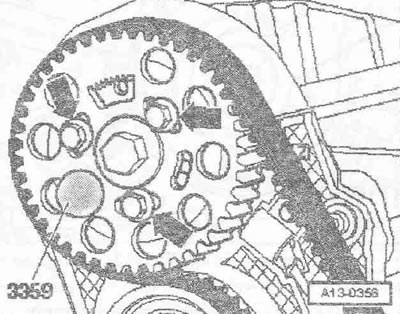 Завъртете коляновия вал на 2 оборота по посока на въртене на двигателя, докато отново достигне…